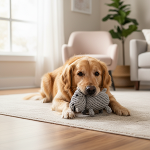 Jouet à mâcher pour chien en macramé fait main de luxe, grand hippopotame gris, jouet en corde fait main pour animaux de compagnie - Product Image 4