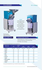 เครื่องบดร่างกาย5HP MS ความเร็วสูงเครื่องบด2800รอบต่อนาทีสำหรับเครื่องเทศและธัญพืชใช้ในอุตสาหกรรมเฟสเดียว