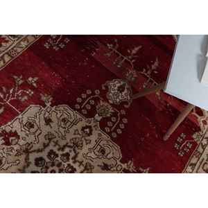 Alfombra Turca Vintage, Alfombra Oriental de Lana Roja de 4.5x8.8 pies (136x268 cm) - Product Image 5