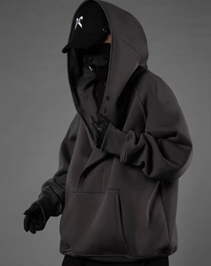 Custom Wholesale Streetwear <b>Hoodie</b> Loose Heavyweight Men's Hip Hop 3D Embroidery Long Sleeve Sweatshirt Hoodies with Pockets - Product Image 1