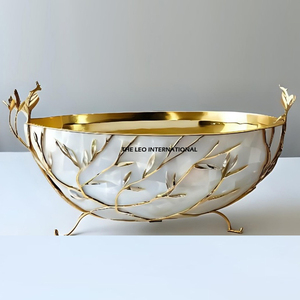 ชามน๊อตโลหะเกรดอาหารที่ใช้ง่ายสะอาดได้รับความนิยมสูงสุดจานสแตนเลสและทองเหลืองสำหรับรับประทานอาหารบ้านร้านอาหารโรงแรมปาร์ตี้ - Product Image 6