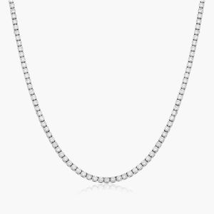 Luxury 5mm Cut Moissanite Diamond <b>Tennis</b> Chain <b>Necklace</b> Iced Hip Hop Style Gold/<b>Silver</b> Custom Jewelry Gifting Yellow Gold/PT950 - Product Image 2