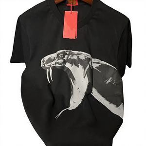 T-shirt Homme Grande Taille en Coton Uni 300 Grammes Anti-boulochage Manches Courtes Col Rond Décontracté Respirant Écologique OEM ODM Personnalisé - Product Image 1