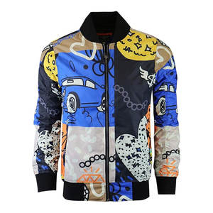 Blouson d'aviateur à sublimation en denim uni vintage pour homme avec fermeture à glissière Imperméable et coupe-vent Design personnalisable - Product Image 1