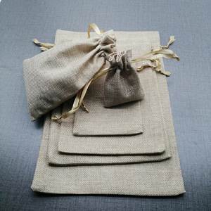 Juego de bolsas de yute de 3 tamaños pequeños, forma personalizada, nudo de cuerda, perfecto para hombres y mujeres, bolsas de compras, sacos de buena calidad, puro y natural - Product Image 2