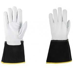 Venta al por mayor de guantes de soldadura de cuero de piel de cabra negro de primera calidad/Nuevo último diseño 2025 Guantes de soldadura - Product Image 1
