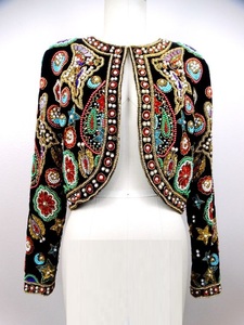 DESIGNER HEAVY COLORFUL EMBROIDERY on <b>JACKET</b> WITH Embellished WITH COLORFUL CRYSTAL GLASS BEADS,STONE,DABKA WORK @ 2023 - Product Image 2