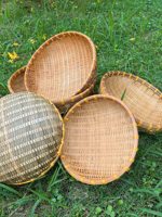 Set van 3 handgeweven rotan serveerschalen elegante opbergmanden