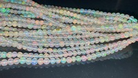 Perles rondes lisses en opale naturelle d'Éthiopie de haute qualité AA, 5 mm/6 mm, certifiées par une tierce partie, provenant d'Éthiopie, pour la fabrication de bijoux