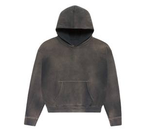 Hot-Sale hommes hiver 100% coton polaire sweats à capuche respirant basiques à capuche uni teint couleur unie Logo personnalisé sur le devant grande taille - Product Image 1