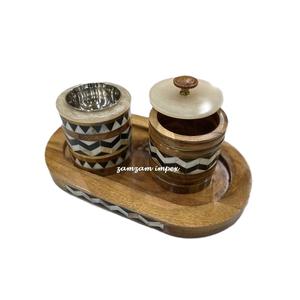 ชุดเครื่องหอมบาคูร์ไม้หรูหราประดับมุก พร้อมเตาเผาไม้จันทน์และไม้กฤษณา งานแฮนด์เมด กล่องเก็บของตกแต่ง กลิ่นหอมแบบอาหรับ สำหรับบูชาในบ้าน - Product Image 1