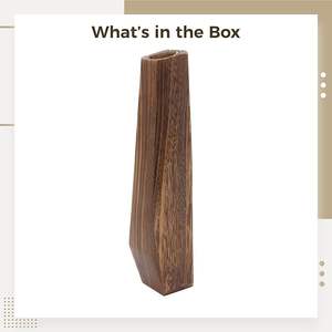 Vase à fleurs en bois massif, décoration rustique style ferme, design vertical fin, récipient en bois fait main pour arrangement de fleurs séchées - Product Image 6