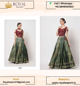 Nouveau Crush exclusif en soie Chinon avec travail en feuille Lehenga Choli avec travail brodé Dupatta - Product Image 5