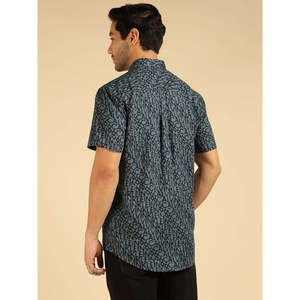 Camisa Casual de Manga Corta para Hombre Amanush con Estampado Alfabético, Cuello Clásico, Estilo Popelina Tejida para Verano - Product Image 4