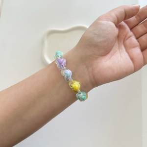 Bonita pulsera de cuentas de Corazón Verde para niñas, joyería de acero inoxidable y acrílico Kawaii con pulsera de cuentas de moda de perlas de imitación - Product Image 4