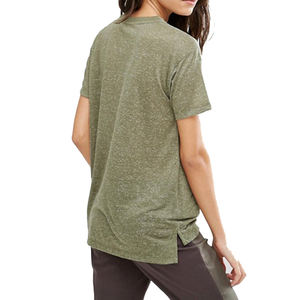 Mujeres algodón slim fit cuello en V manga corta transpirable suave cómodo verano casual moda simple camiseta de moda - Product Image 2