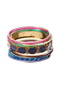 Ensemble de bracelets en laiton et résine de produit fait à la main pour les filles Party Wear Gift Item Handmade Jewelry Vintage Resin Bangle Set High Quality - Product Image 3