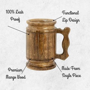 Meilleur prix Tasse en bois écologique au design personnalisé avec logo d'entreprise Style artisanal - Product Image 4
