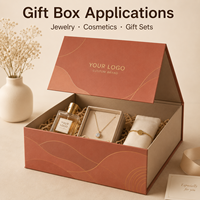 Boîtes rigides magnétiques personnalisées en terre cuite beige doré à motif vague, boîtes cadeaux multi-scénarios personnalisées avec insert pour produits de soin et cosmétiques