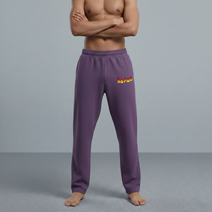 Pantalones de hombre personalizados OEM/ODM, estilo jogger, informales, holgados, para invierno, con logo impreso en DTF, 100% algodón, lavados a medida. - Product Image 4