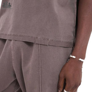 T-shirt pour homme en denim délavé en gros |   T-shirt en tricot 100% coton vintage streetwear |   Logo personnalisé OEM, écologique, séchage rapide - Product Image 6