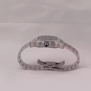 Lujo moderno elegante negro cuadrado Dial medio helado elegante laboratorio crecido reloj de diamantes para hombres y mujeres - Product Image 5