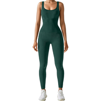 Combinaison moulante décontractée d'été sans manches en tricot côtelé pour femme, extensible, une pièce, en spandex et polyester, coupe ajustée, très vendue