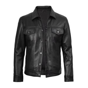 Chaqueta de Cuero para Hombre al por Mayor, Estilo Urbano Moderno, Fabricada con Cuero Genuino de Vaca - Product Image 4