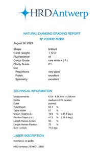 B2B D'VINS BIJOUX pour Diamant Blanc Lâche Certifié 1.12 CT Naturel Rond F Couleur FL FLOW Pureté EX Cut Poli SG-7 2486420927 - Product Image 3