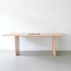 Table à manger en bois massif en gros pour restaurants 100% bois poli pour manger - Product Image 6