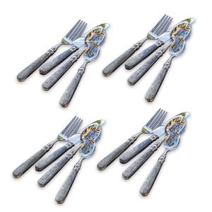 Ensemble de couverts unique en acier inoxydable avec poignée en os antique pour la maison et le mariage Vaisselle de table Ensemble de couverts en argent - Product Image 4