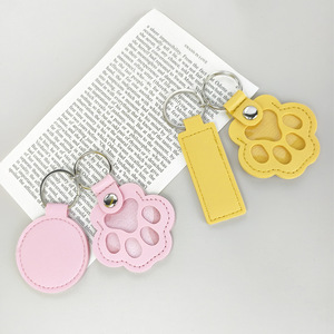 PU Leather Carabiner <b>Keychain</b> with Round and Square Buckle <b>Custom</b> Logo Available Bag Charm Accessory - Product Image 2