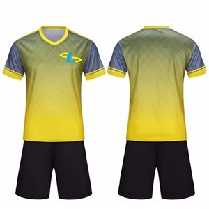 Conjunto de Uniforme de Fútbol de Última Moda para Adultos, Alta Calidad, Transpirable, Manga Corta, 100% Poliéster, Personalizable, Servicio OEM - Product Image 6