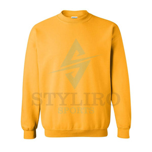 Sweat-shirt à col rond en polaire de haute qualité pour hommes, hiver, uni, personnalisable, coton/polyester, coupe classique, manches longues - Product Image 5