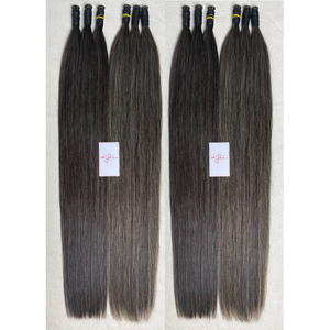 Extensiones de Cabello Humano Natural Gris a Granel, 100% Cabello Virgen Vietnamita Sin Procesar, Súper Doble Trama, Paquetes de Cabello Liso a Granel - Product Image 1