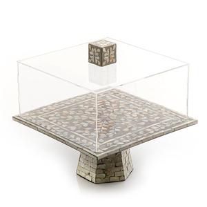 Support à gâteau tendance en nacre pour mariage et restaurant, idéal pour servir gâteaux et desserts, forme arrondie, anniversaire - Product Image 3