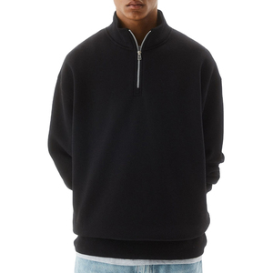 เสื้อสเวตเตอร์มีซิปครึ่งแขนสำหรับผู้ชายเสื้อสเวตเชิ้ตแนวสตรีทฮิปฮอปแบบกำหนดเองขายส่ง - Product Image 1