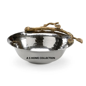 Miroir brillant en métal de bol décoratif moderne très demandé poli avec la poignée latérale pour le but de vaisselle de noce - Product Image 2