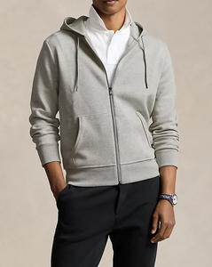 Nueva Sudadera con capucha de manga larga de estilo americano con cremallera para hombre de gran tamaño 100% algodón con logotipo personalizado bordado e impresión Digital - Product Image 1