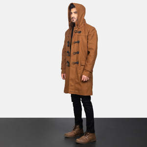 Manteau parka en laine pour homme, coupe slim, style décontracté, motif trench et blazer, couleur kaki Drake - Product Image 2