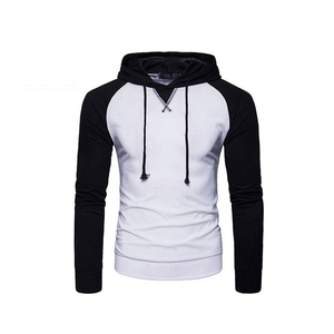 Sweat à capuche Simple noir et blanc pour homme, pull-over chauffant à la mode, pull-over chauffant en polaire pour homme - Product Image 5