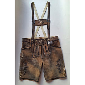Antique Style <b>German</b> Trachten Bavarian Oktoberfest Men Herren Short Kurze Lederhosen - Product Image 2