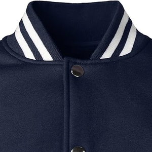 Chaqueta universitaria de invierno informal de lona personalizada con cierre de botones, ropa de calle de calidad superior, estilo bordado único, precio al por mayor - Product Image 4