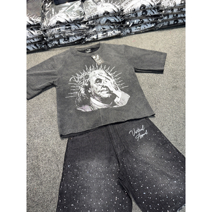 ชุดเสื้อยืดและกางเกงขาสั้นลำลองสำหรับผู้ชายสำหรับฤดูร้อนพิมพ์ลายดิจิทัลแบบแห้งเร็วคุณภาพสูงทุกขนาด - Product Image 4