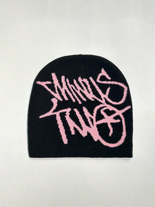 Mejor Precio Bajo MOQ Logotipo personalizado Jacquard Beanie Fabricantes All Over Print Beanie Fold Cuffless Winter Skull Knitted Hat, - Product Image 2