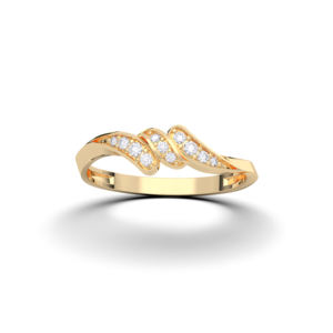 Conjunto de puntas de diamante de corte redondo de moissanita de 0,08 quilates, anillo de banda de ondas elegante hecho en plata para ella - Product Image 5