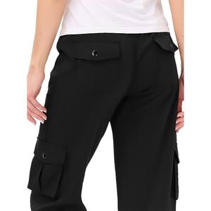 Logo personnalisé Pantalon cargo à taille haute pour femmes coupe ample en Cordura de grande taille avec cordon de serrage pour streetwear tenue décontractée - Product Image 3