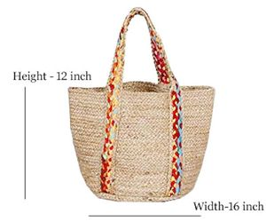 Nouveau Sac à Main Tressé en Jute 2026 – Sacs en Jute Tressés Faits Main avec Motif Floral – Sac Rond en Jute Tressé Personnalisé - Product Image 4