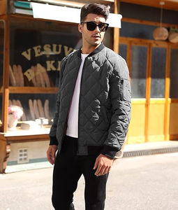 Chaqueta de bombardero acolchada para hombre, ligera, informal, con cremallera, ropa de calle, abrigo, varios colores - Product Image 3