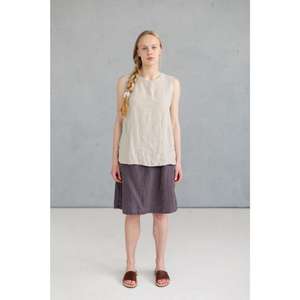 Casual Midi Linen <b>Skirt</b> <b>for</b> <b>Women</b> Plus Size <b>Knee</b>-<b>Length</b> Short <b>Skirt</b> with Pockets Breathable and Comfortable - Product Image 4